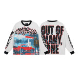 Urban Skull Graphic Pure Cotton Oversized Long Sleeve T-Shirt