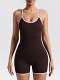 Cross-Back Compression Yoga Bodysuit