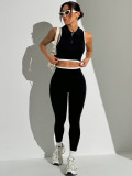 Zip-Up Sports Bra & Performance Leggings Color-Block Seamless Yoga Set