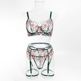 Luxury Embroidered Transparent Lingerie Set