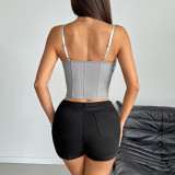 Luxe Fishbone Mesh Lace Camisole