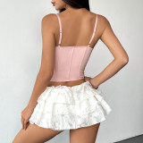 Luxe Fishbone Mesh Lace Camisole