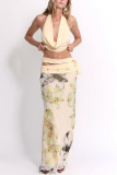 Halter Backless Two-Piece Set
