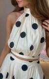 Polka Dot Halter Cake Skirt Co-ord Set