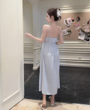 Open-Back Ice Silk Nightgown