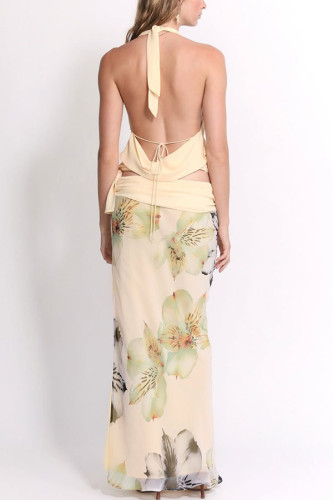 Halter Backless Two-Piece Set