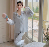Silk Satin Lace Trim Loungewear Set