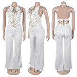 Women High Neck Sleeveless Jumpsuit
