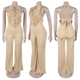 Women High Neck Sleeveless Jumpsuit