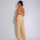 Women High Neck Sleeveless Jumpsuit