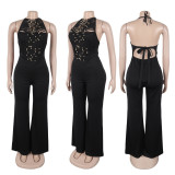 Women High Neck Sleeveless Jumpsuit