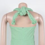 High-Waist Braided Strap Sleeveless Wide-Leg Jumpsuit