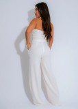 High-Waist Braided Strap Sleeveless Wide-Leg Jumpsuit
