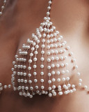Handcrafted Pearl Beach Bralette Body Chain