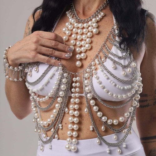 IHOOV Punk Pearl Tassel Body Chain