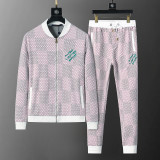 Flocked Print Athleisure Tracksuit