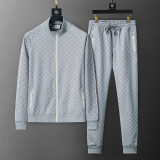 Flocked Print Athleisure Tracksuit