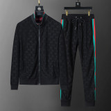Flocked Print Athleisure Tracksuit