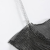 IHOOV Provocative Fishnet Rhinestone Chain Top