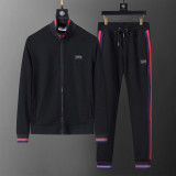 Flocked Print Athleisure Tracksuit