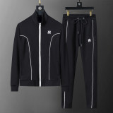 Flocked Print Athleisure Tracksuit