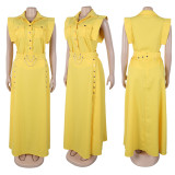 Elegant Professional Two-Piece Sleeveless Blazer Dress Set