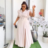 Elegant Professional Two-Piece Sleeveless Blazer Dress Set