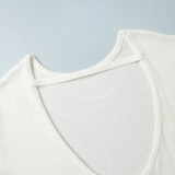 Relaxed Backless Comfort Cotton Knit Sweater