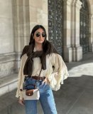 Elegant Asymmetric Ruffle Trim V-Neck Blouse