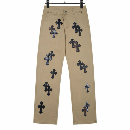 Vintage Cross Embroidered Relaxed Denim Jeans for Couples