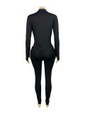 Thumb Loop Sports Top + Zip Jacket + Leggings Women's Athletic 3-Piece Ensemble