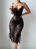 Seductive Deep V Neck & Hip-Hugging Lingerie Nightwear