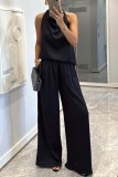 Satin Sleeveless Two-Piece Lounge Set for Women