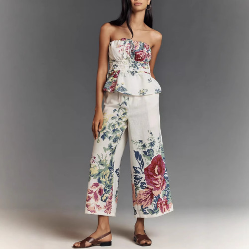 Geo Print Tube Top & Shorts Set