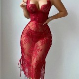 Seductive Deep V Neck & Hip-Hugging Lingerie Nightwear