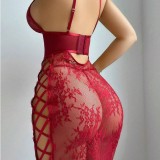 Seductive Deep V Neck & Hip-Hugging Lingerie Nightwear