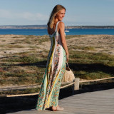 Artisan Linen Printed Slip Dress
