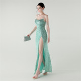 Sequined Backless Mermaid Gala Dres
