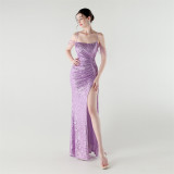 Sequined Backless Mermaid Gala Dres