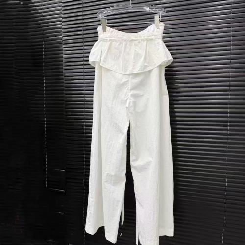 IHOOV Layered Ruffle Hem Splice Wide-Leg Pants