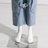 ihoov Multi-Pocket Straight-Leg Denim Pants