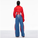 ihoov Convertible Color-Block Wide-Leg Jeans