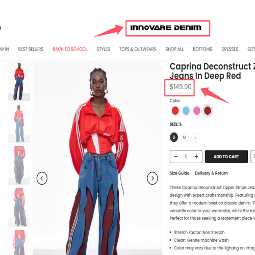 ihoov Convertible Color-Block Wide-Leg Jeans