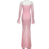 Off-Shoulder High-Waist Bodycon Evening Gown