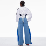 ihoov Convertible Color-Block Wide-Leg Jeans