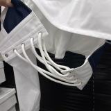 ihoov Color-Block Fishbone Waist Tie Stand Collar Cropped Jacket