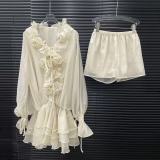 Chic Blossom Lantern Sleeve Co-ord Set