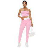 2-Piece Ribbed Sports Bra and Legging Activewear Set