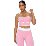 2-Piece Ribbed Sports Bra and Legging Activewear Set