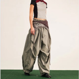 IHOOV Urban Avant-Garde Pleated Wide-Leg Knife Cut Pants
